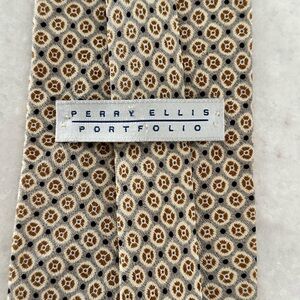 Men's Beige and Brown Patterned Tie